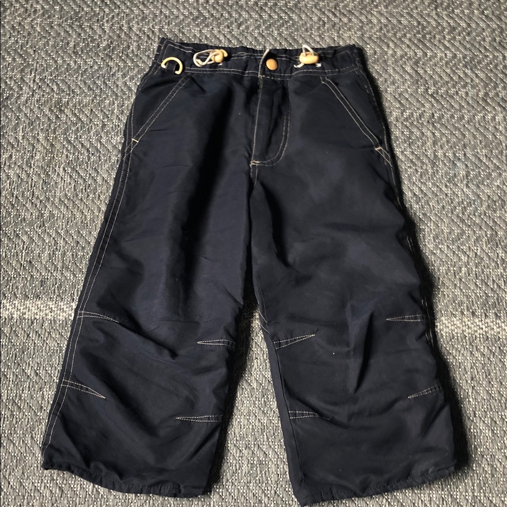 Kids black Casual Drawstring lined Pants with Contrast Stitching